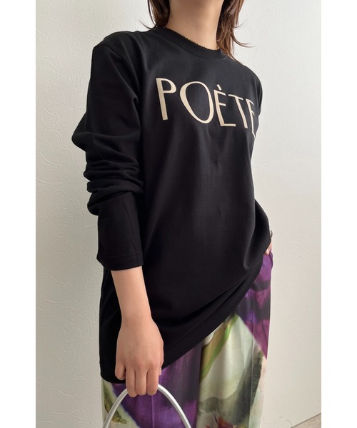 palm RICHE(ポームリシュ)の「POETEフロッキーロンT(Tシャツ/カットソー・レディース・ネイビー/ホワイト/ブラック・M)」の20枚目の写真