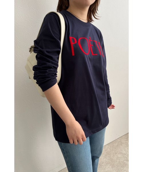 palm RICHE(ポームリシュ)の「POETEフロッキーロンT(Tシャツ/カットソー・レディース・ネイビー/ホワイト/ブラック・M)」の6枚目の写真