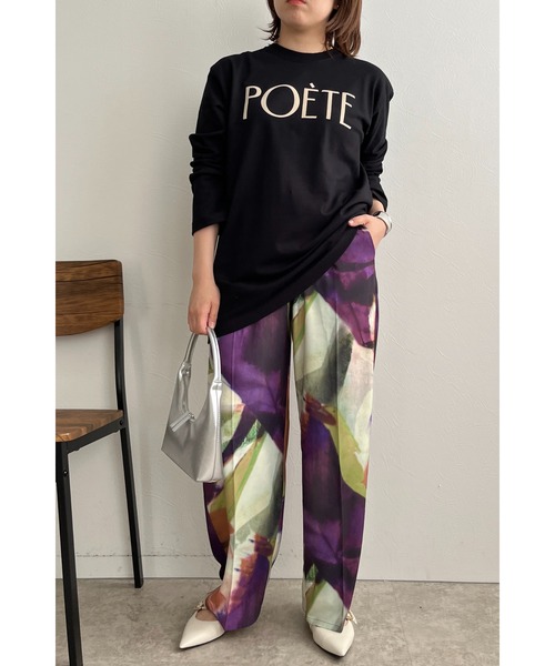 palm RICHE(ポームリシュ)の「POETEフロッキーロンT(Tシャツ/カットソー・レディース・ネイビー/ホワイト/ブラック・M)」の22枚目の写真