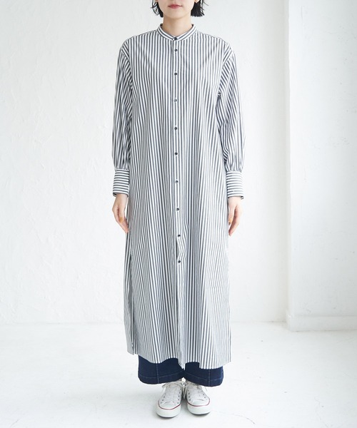 ROPE' PICNIC(ロペピクニック)の「【一部店舗限定】ストライプシャツワンピース(シャツワンピース・レディース・ブラック/ベージュ・38)」の9枚目の写真