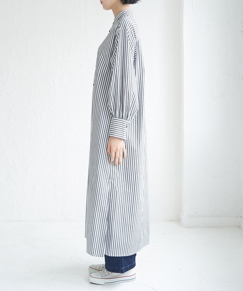 ROPE' PICNIC(ロペピクニック)の「【一部店舗限定】ストライプシャツワンピース(シャツワンピース・レディース・ブラック/ベージュ・38)」の10枚目の写真