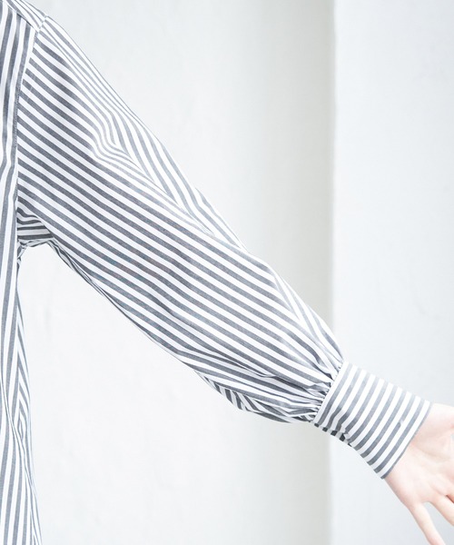 ROPE' PICNIC(ロペピクニック)の「【一部店舗限定】ストライプシャツワンピース(シャツワンピース・レディース・ブラック/ベージュ・38)」の13枚目の写真