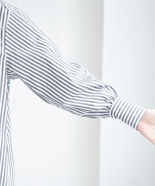 ROPE' PICNIC(ロペピクニック)の「【一部店舗限定】ストライプシャツワンピース(シャツワンピース・レディース・ブラック/ベージュ・38)」の14枚目の写真