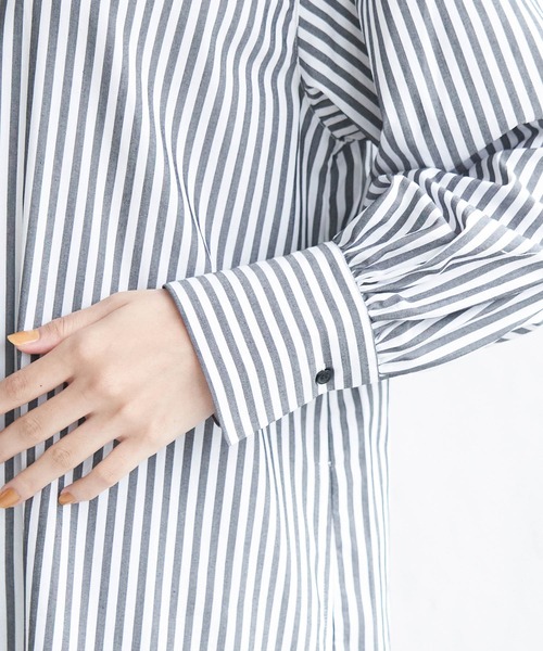 ROPE' PICNIC(ロペピクニック)の「【一部店舗限定】ストライプシャツワンピース(シャツワンピース・レディース・ブラック/ベージュ・38)」の15枚目の写真