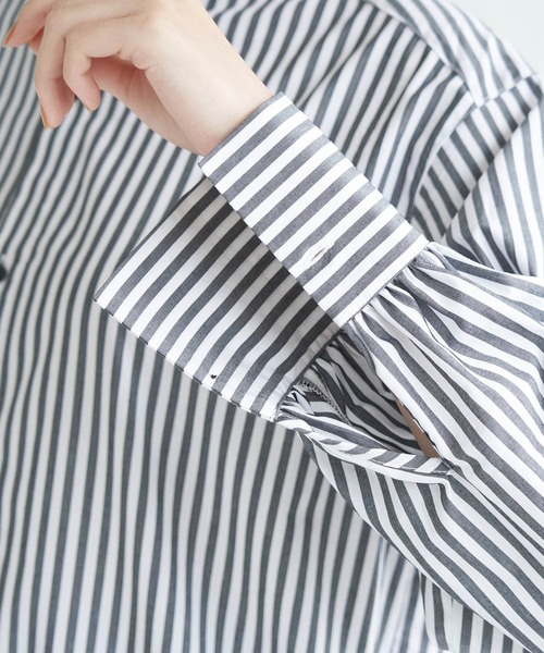 ROPE' PICNIC(ロペピクニック)の「【一部店舗限定】ストライプシャツワンピース(シャツワンピース・レディース・ブラック/ベージュ・38)」の16枚目の写真