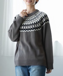 pairmanon | 【かぞくおそろい】【大人ユニセックス】フェアアイル柄 ニット プルオーバー(ニット/セーター)