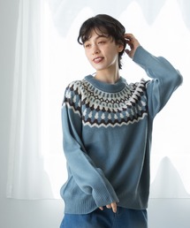 pairmanon | 【かぞくおそろい】【大人ユニセックス】フェアアイル柄 ニット プルオーバー(ニット/セーター)