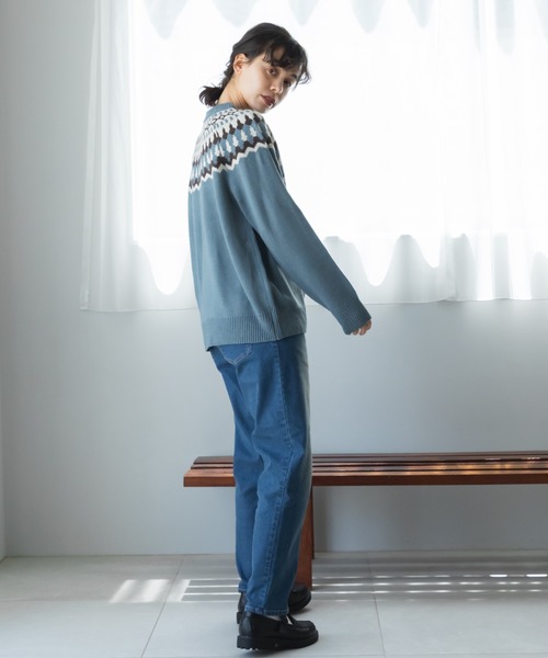 pairmanon(ペアマノン)の「【かぞくおそろい】【大人ユニセックス】フェアアイル柄 ニット プルオーバー(ニット/セーター・レディース・チャコールグレー/ベージュ/ブルー・M/L)」の8枚目の写真