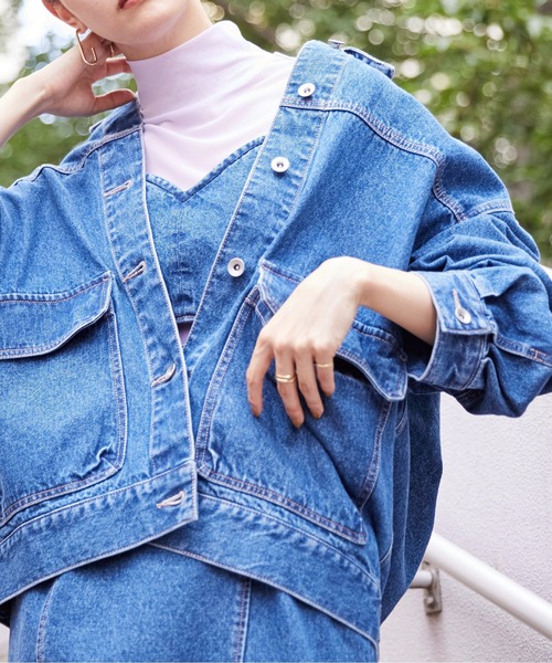 FREE'S MART(フリーズマート)の「◆ルーズデニムジャケット(デニムジャケット・レディース・インディゴブルー/ブラック系その他・SMALL/MEDIUM)」の5枚目の写真