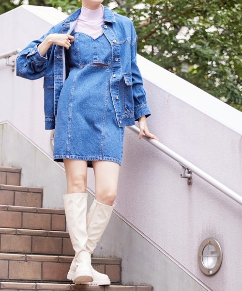 FREE'S MART(フリーズマート)の「◆ルーズデニムジャケット(デニムジャケット・レディース・インディゴブルー/ブラック系その他・SMALL/MEDIUM)」の8枚目の写真