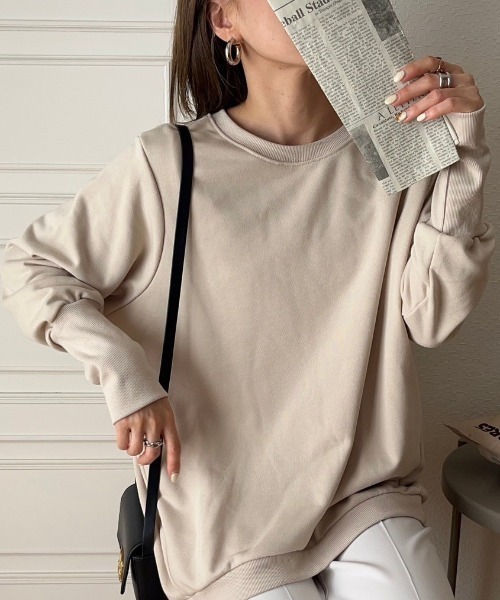 Ada.（エイダ）の「秋新作 ロング袖 リブ スウェット トレーナー（Tシャツ/カットソー・レディース・ダークグレー/ベージュ/ブラック/ブラウン/グレー・M）」の5枚目の写真