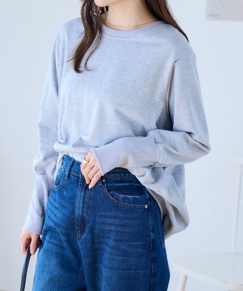 Ada.（エイダ）の「秋新作 ロング袖 リブ スウェット トレーナー（Tシャツ/カットソー・レディース・ダークグレー/ベージュ/ブラック/ブラウン/グレー・M）」の6枚目の写真