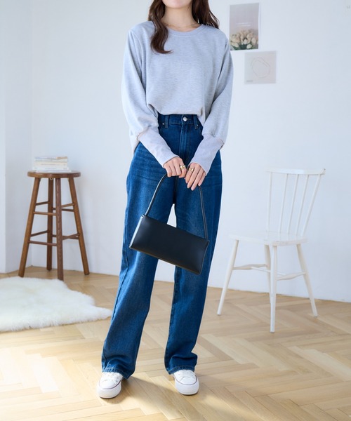 Ada.（エイダ）の「秋新作 ロング袖 リブ スウェット トレーナー（Tシャツ/カットソー・レディース・ダークグレー/ベージュ/ブラック/ブラウン/グレー・M）」の8枚目の写真