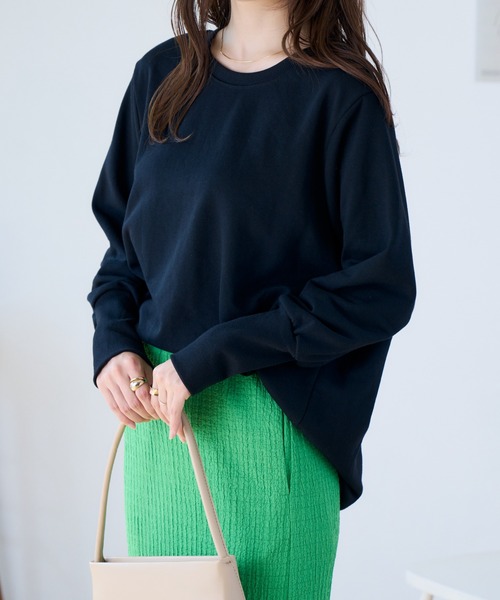 Ada.（エイダ）の「秋新作 ロング袖 リブ スウェット トレーナー（Tシャツ/カットソー・レディース・ダークグレー/ベージュ/ブラック/ブラウン/グレー・M）」の21枚目の写真