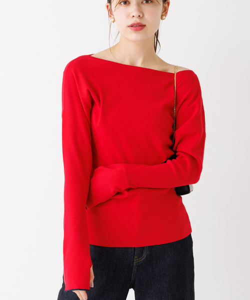 Rouge vif Anna(ルージュヴィフアンナ)の「総針フレアスリーブ指穴プルオーバー(ニット/セーター・レディース・レッド/ブラック/その他・フリー)」の3枚目の写真