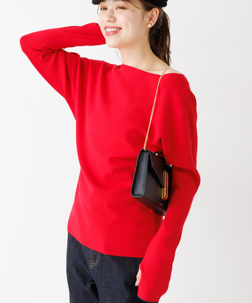 Rouge vif Anna(ルージュヴィフアンナ)の「総針フレアスリーブ指穴プルオーバー(ニット/セーター・レディース・レッド/ブラック/その他・フリー)」の20枚目の写真