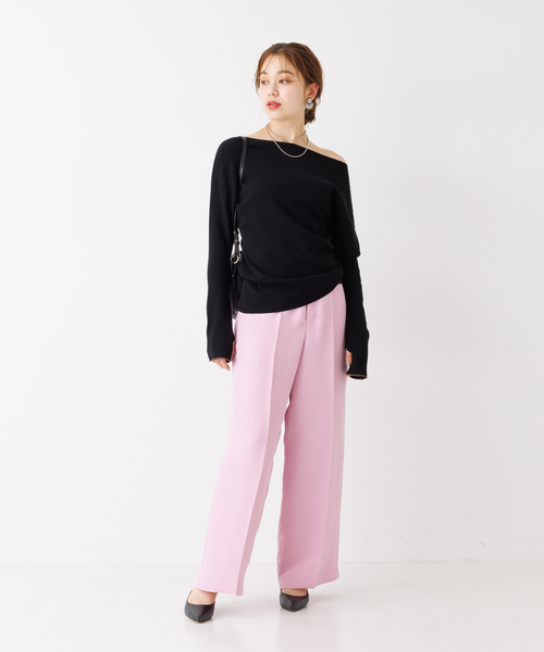 Rouge vif Anna(ルージュヴィフアンナ)の「総針フレアスリーブ指穴プルオーバー(ニット/セーター・レディース・レッド/ブラック/その他・フリー)」の17枚目の写真