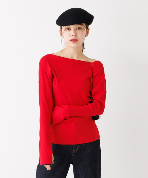 Rouge vif Anna(ルージュヴィフアンナ)の「総針フレアスリーブ指穴プルオーバー(ニット/セーター・レディース・レッド/ブラック/その他・フリー)」の22枚目の写真