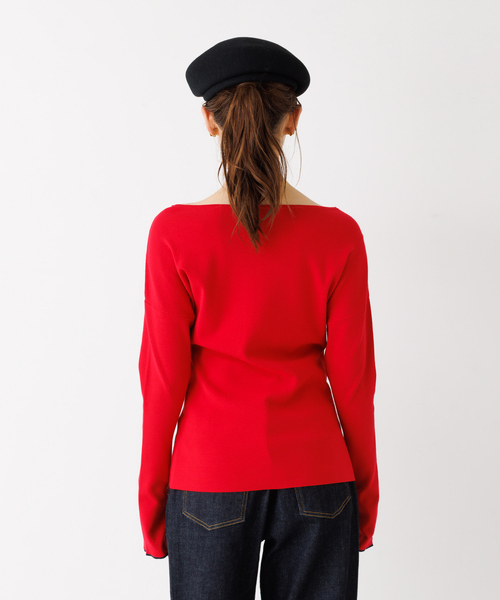 Rouge vif Anna(ルージュヴィフアンナ)の「総針フレアスリーブ指穴プルオーバー(ニット/セーター・レディース・レッド/ブラック/その他・フリー)」の18枚目の写真