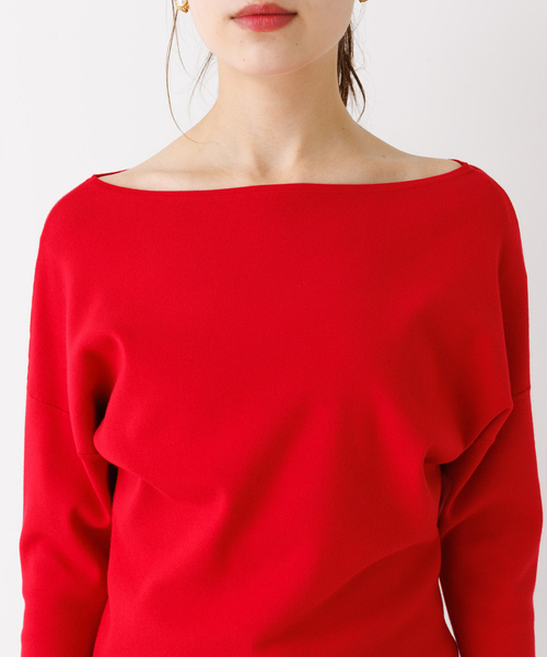 Rouge vif Anna(ルージュヴィフアンナ)の「総針フレアスリーブ指穴プルオーバー(ニット/セーター・レディース・レッド/ブラック/その他・フリー)」の6枚目の写真