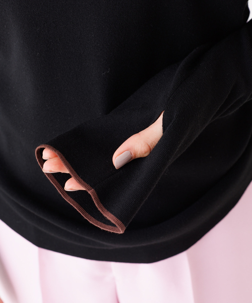 Rouge vif Anna(ルージュヴィフアンナ)の「総針フレアスリーブ指穴プルオーバー(ニット/セーター・レディース・レッド/ブラック/その他・フリー)」の15枚目の写真