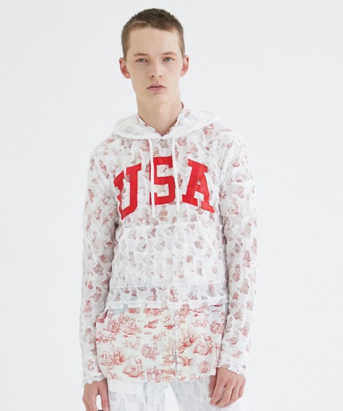 トップス MASU ANGEL LACE HOODIE(WHITE) MASU（エムエーエスユー）のANGEL LACE HOODIE WHITEの通販