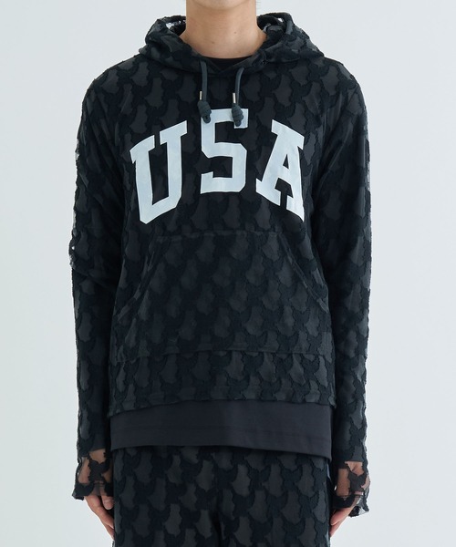 トップス MASU 23AW ANGEL LACE HOODIE MASU（エムエーエスユー）のANGEL LACE HOODIE WHITEの通販