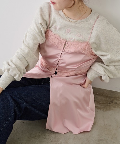 one after another NICE CLAUP（ワンアフターアナザーナイスクラップ）の「リボンラインストーンデニム（デニムパンツ・レディース・ライトブルー/ネイビー/ピンク・SMALL/MEDIUM）」の4枚目の写真