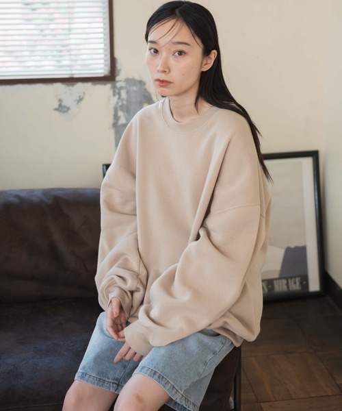 WEGO(ウィゴー)の「WEGO/【26春☆大好評により再入荷!WEB限定】スウェットプルオーバー(スウェット・メンズ・杢グレー/ダークオレンジ/ホワイト/カーキ/ブルー/ブラック/ベージュ系その他/スミクロ/グレー系その他・MEDIUM/LARGE/X-LARGE)」の6枚目の写真