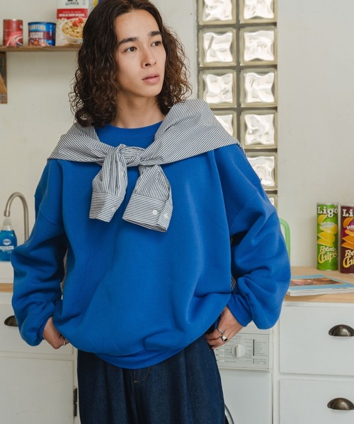 WEGO(ウィゴー)の「WEGO/【26春☆大好評により再入荷!WEB限定】スウェットプルオーバー(スウェット・メンズ・杢グレー/ダークオレンジ/ホワイト/カーキ/ブルー/ブラック/ベージュ系その他/スミクロ/グレー系その他・MEDIUM/LARGE/X-LARGE)」の8枚目の写真