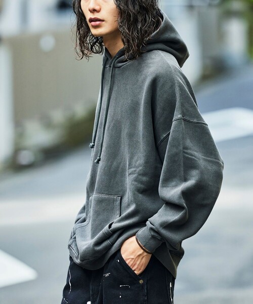 セール】限定展開 ビッグシルエット ピグメント加工 プルオーバー