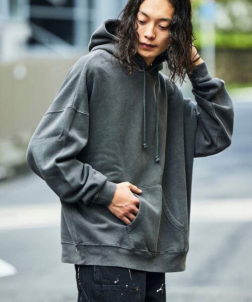 セール】限定展開 ビッグシルエット ピグメント加工 プルオーバー