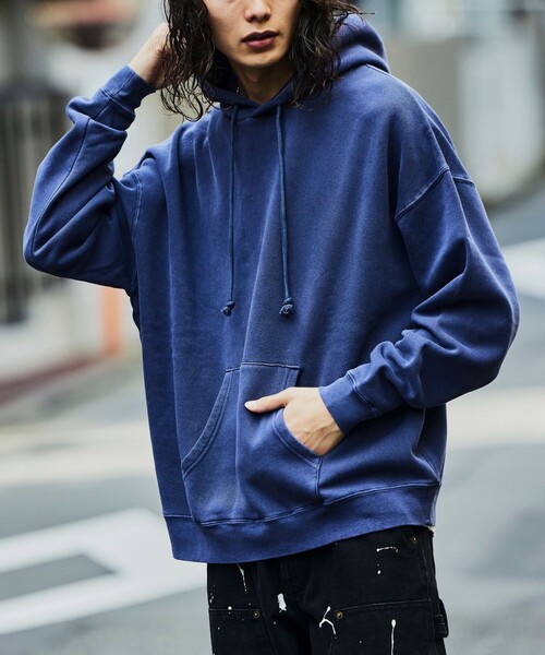 セール】限定展開 ビッグシルエット ピグメント加工 プルオーバー