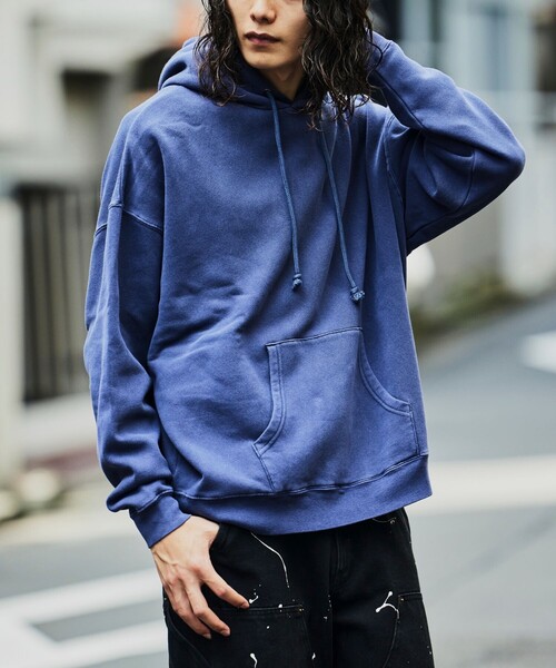 セール】限定展開 ビッグシルエット ピグメント加工 プルオーバー