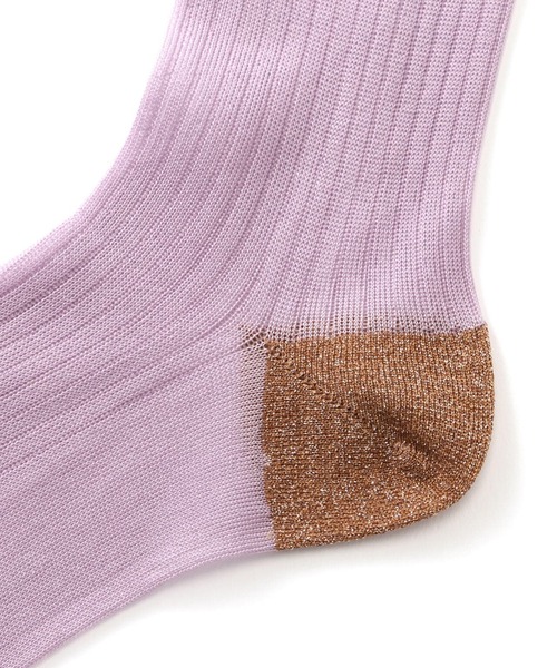 MARCOMONDE(マルコモンド)の「MARCOMONDE(マルコモンド)wide rib bicolor socks(ソックス/靴下・レディース・ホワイト系2/パープル/ブルー・1)」の7枚目の写真