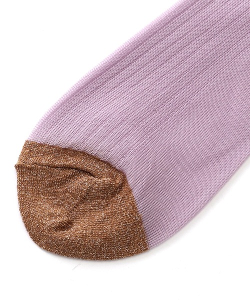 MARCOMONDE(マルコモンド)の「MARCOMONDE(マルコモンド)wide rib bicolor socks(ソックス/靴下・レディース・ホワイト系2/パープル/ブルー・1)」の6枚目の写真