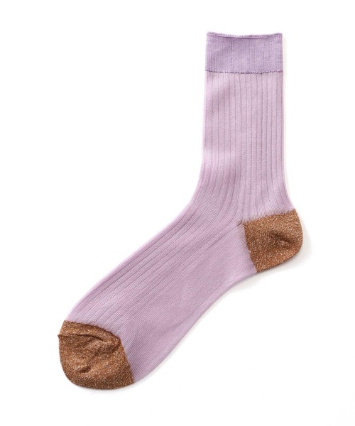 MARCOMONDE(マルコモンド)の「MARCOMONDE(マルコモンド)wide rib bicolor socks(ソックス/靴下・レディース・ホワイト系2/パープル/ブルー・1)」の3枚目の写真