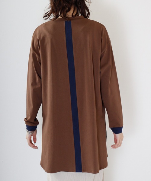 A.N.L（エーエヌエル　レーベル）の「A.N.L コットンプルオーバーバイカラートップス（Tシャツ/カットソー・レディース・ロイヤルブルー/ブラック/モカ・38）」の9枚目の写真