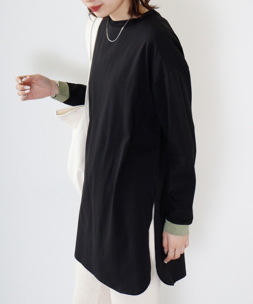 A.N.L（エーエヌエル　レーベル）の「A.N.L コットンプルオーバーバイカラートップス（Tシャツ/カットソー・レディース・ロイヤルブルー/ブラック/モカ・38）」の17枚目の写真