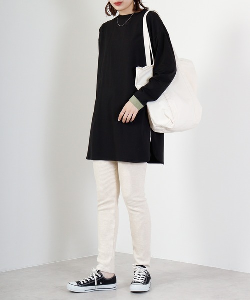 A.N.L（エーエヌエル　レーベル）の「A.N.L コットンプルオーバーバイカラートップス（Tシャツ/カットソー・レディース・ロイヤルブルー/ブラック/モカ・38）」の19枚目の写真