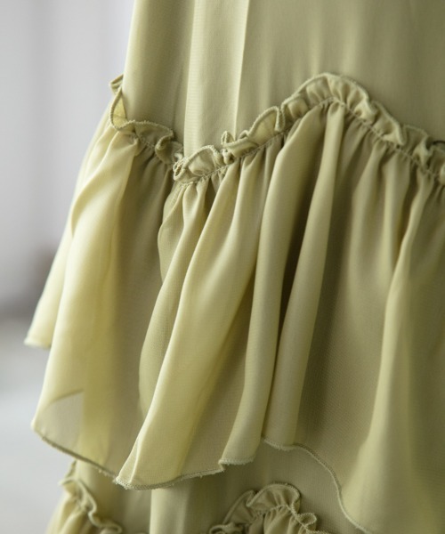 M.deux（エムドゥ）の「■■レザーライクティアードスカート■■（スカート・レディース・イエロー/ブラック・MEDIUM）」の12枚目の写真