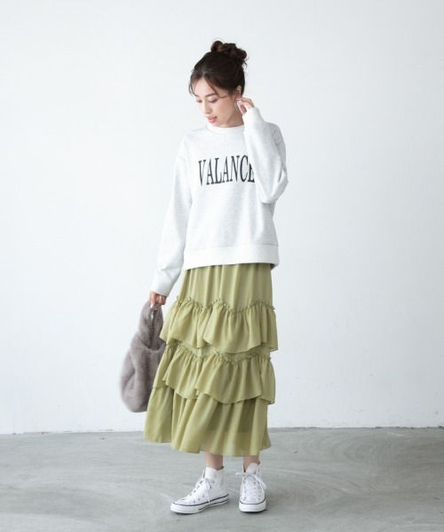 M.deux（エムドゥ）の「■■レザーライクティアードスカート■■（スカート・レディース・イエロー/ブラック・MEDIUM）」の3枚目の写真