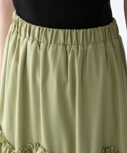 M.deux（エムドゥ）の「■■レザーライクティアードスカート■■（スカート・レディース・イエロー/ブラック・MEDIUM）」の10枚目の写真