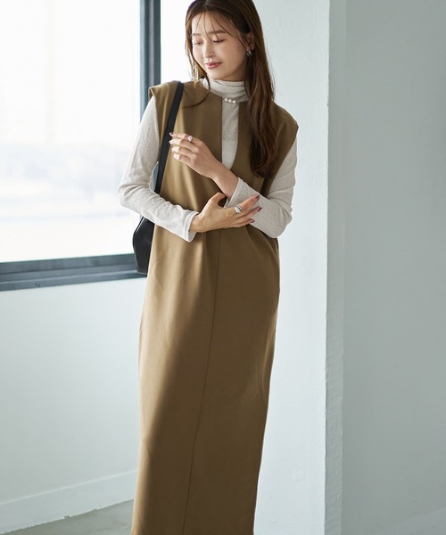 STYLE DELI（スタイルデリ）の「テクスチャーインナータートルトップス（Tシャツ/カットソー・レディース・ホワイト/グレー/ブラック/ベージュ・SMALL/MEDIUM）」の10枚目の写真