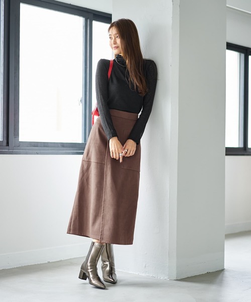 STYLE DELI（スタイルデリ）の「テクスチャーインナータートルトップス（Tシャツ/カットソー・レディース・ホワイト/グレー/ブラック/ベージュ・SMALL/MEDIUM）」の6枚目の写真