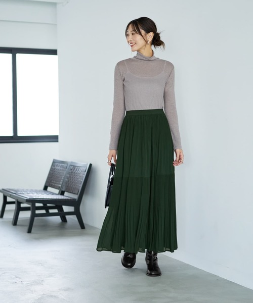 STYLE DELI（スタイルデリ）の「テクスチャーインナータートルトップス（Tシャツ/カットソー・レディース・ホワイト/グレー/ブラック/ベージュ・SMALL/MEDIUM）」の15枚目の写真