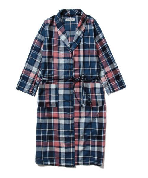 Ray BEAMS（レイビームス）の「Ray BEAMS / チェック ロング ガウンシャツ（シャツ/ブラウス・レディース・サックスブルー/ネイビー・ONE SIZE）」の6枚目の写真