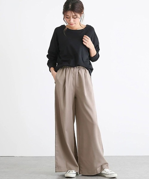 LUGG NAGG(ラグナグ)の「リラックスタックワイドパンツ(その他パンツ・レディース・ネイビー/ライトベージュ/タン/ブラック/グレイッシュベージュ・L/XL/M)」の4枚目の写真