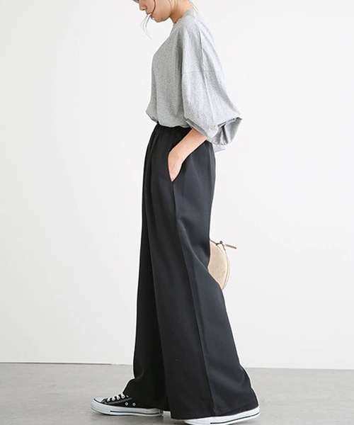 LUGG NAGG(ラグナグ)の「リラックスタックワイドパンツ(その他パンツ・レディース・ネイビー/ライトベージュ/タン/ブラック/グレイッシュベージュ・L/XL/M)」の14枚目の写真