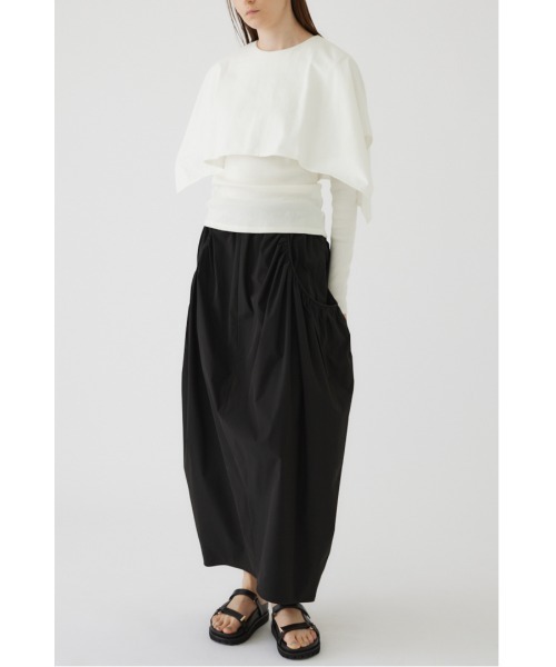 RIM.ARK(リムアーク)の「Rib layered cut tops リブレイヤードカットトップス(Tシャツ/カットソー・レディース・オフホワイト/ライトブルー/ブラック・FREE)」の12枚目の写真